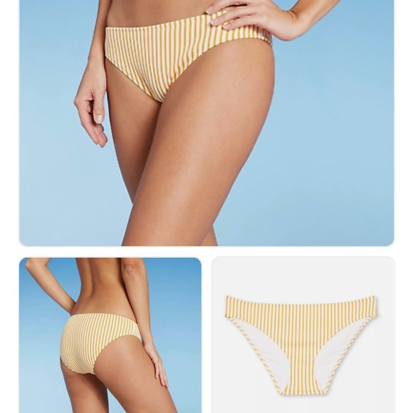 Shade & Shore yellow and white striped bikini - Picture 3 of 10